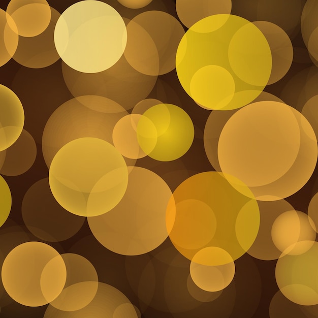 Abstract yellow bokeh background with defocused circles and glitter Decoration element for Christmas and New Year holidays greeting cards web banners posters Vector