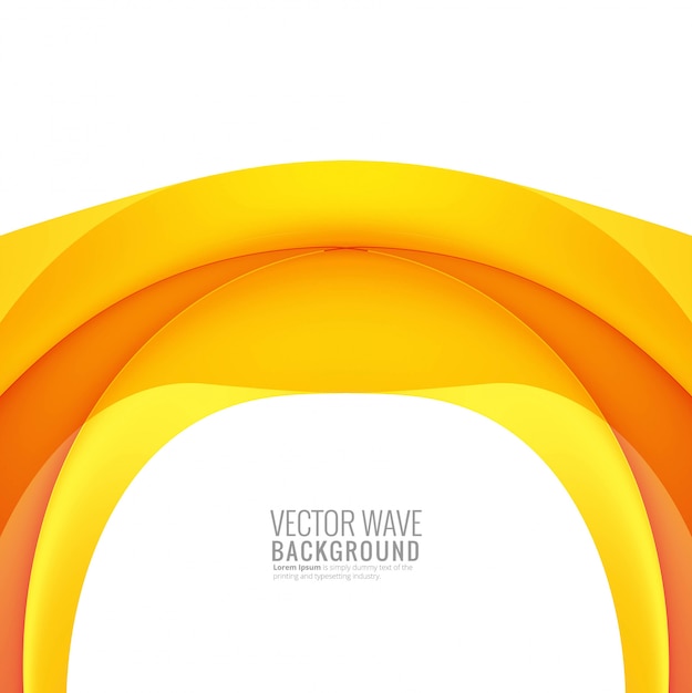 Abstract yellow colorful creative wave on white background