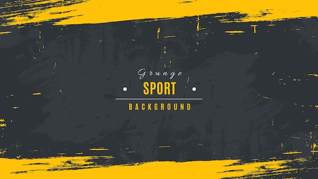 Abstract Yellow Frame Grunge Sport Design In Dark Background