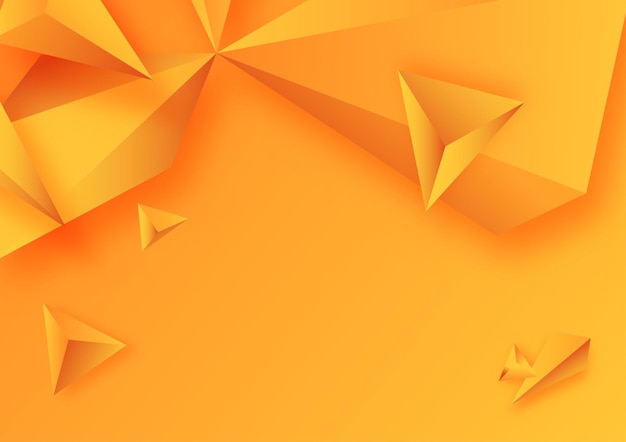 Abstract yellow geometric triangles 3D background