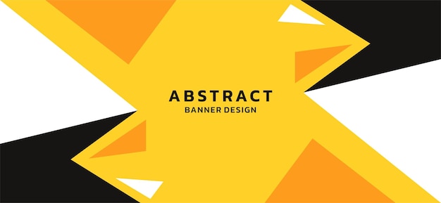 Abstract yellow modern geometric wide banner vector design