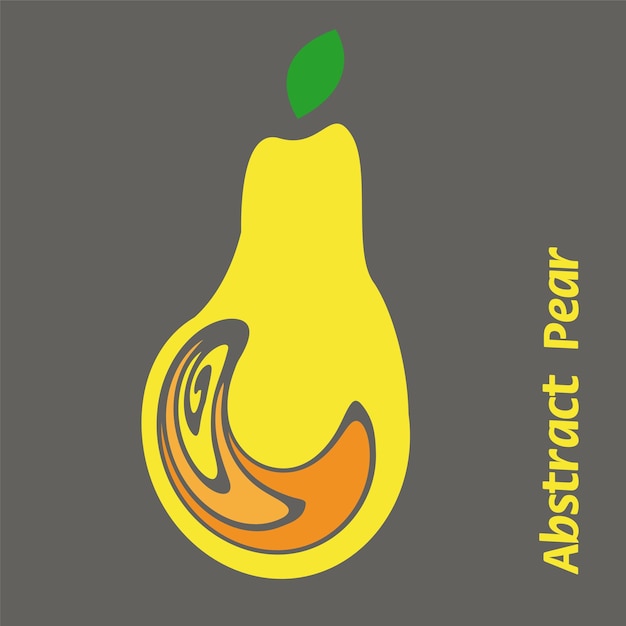 Abstract yellow pear vector logo art object