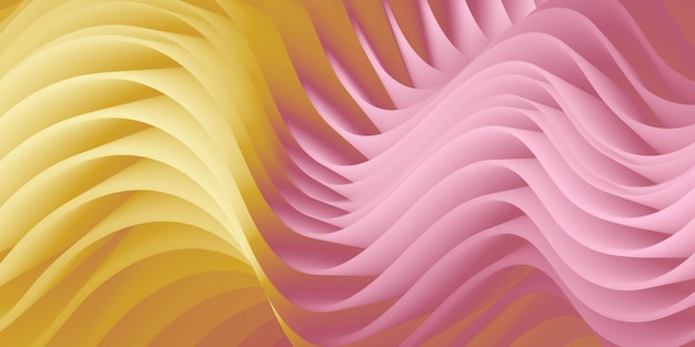 Abstract yellow and pink wavy stripes background