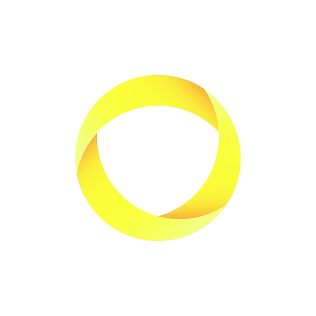 Abstract yellow ribbon circle. Concept art. Circle backdrop. Gradient circle line pattern design.