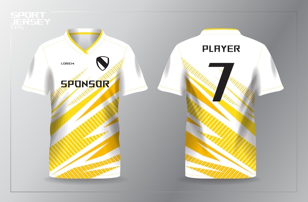 abstract yellow sport jersey design template