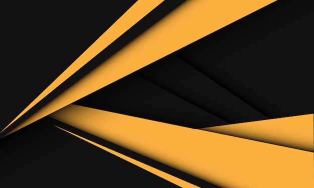 Abstract yellow triangle arrow speed direction on dark grey modern futuristic creative background