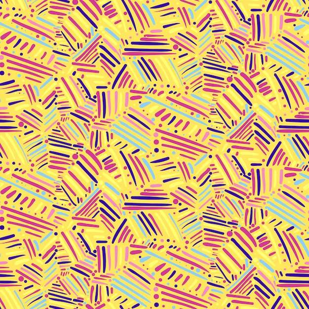 Abstract yelow pattern with hand drawn strokes