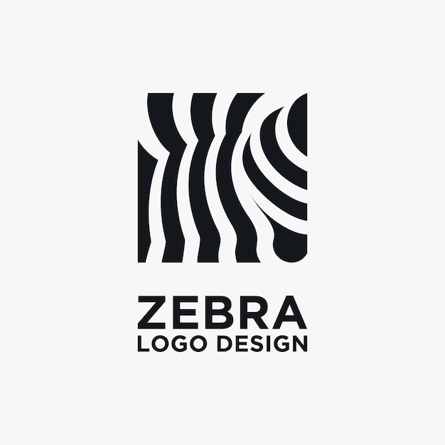 Abstract zebra logo design in square shape