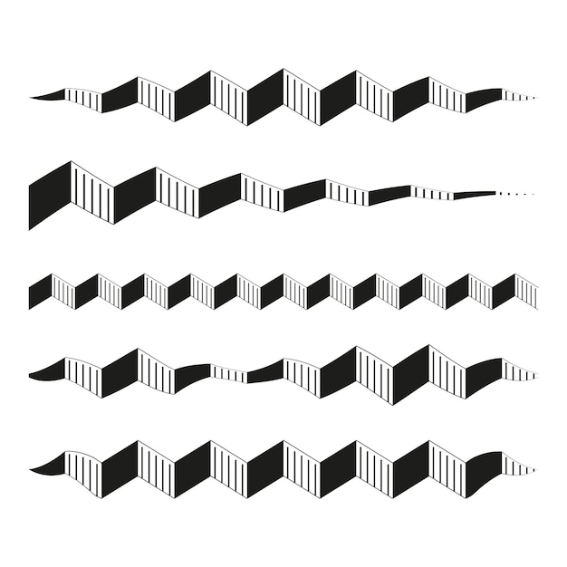 Abstract zigzag pattern Geometric wave design Black and white vector Modern line art