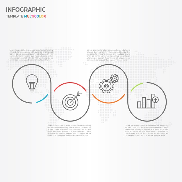 Abstrract circle timeline infographic 4 options