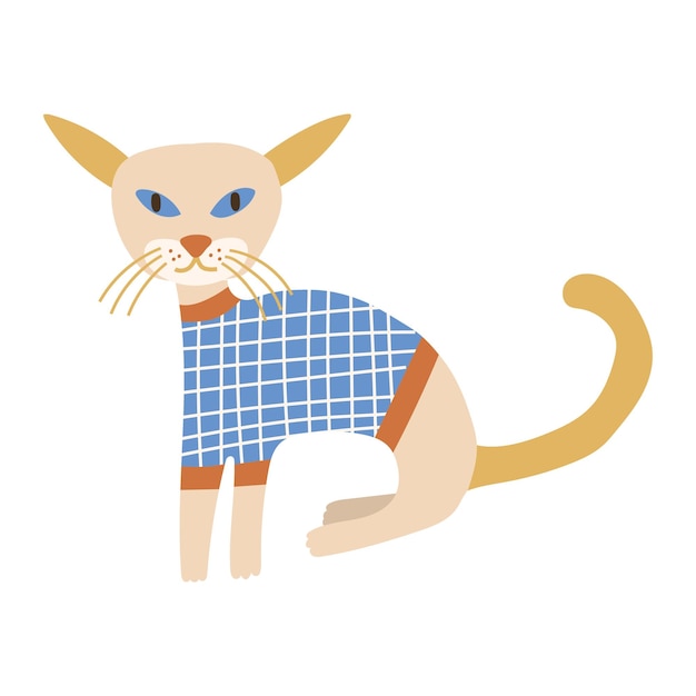 Abyssinian Cat portrait on isolated background Vector illustration