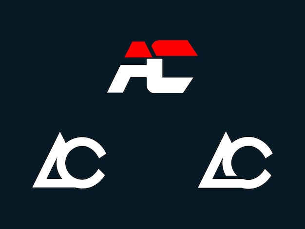 AC letter logo design with logotype icon concept