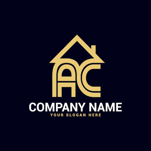 Ac Real estate letter logo Vector Template