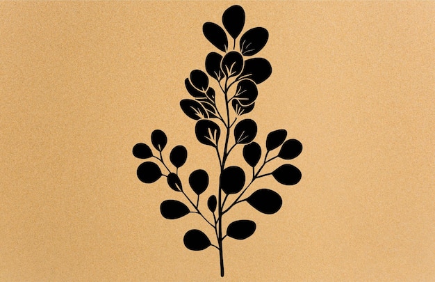 Acacia flower graphic black white isolated silhouette silhouette of acacia Branches leaves