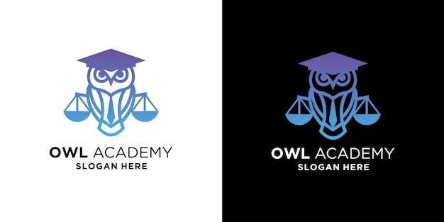 Academy school design vector with creative owl concept Education and learning logo