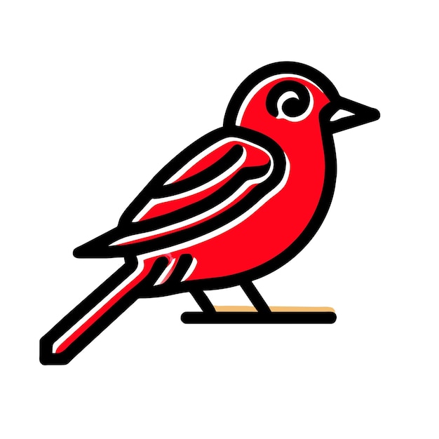 Acadian Flycatcher bird red icon vector illustration