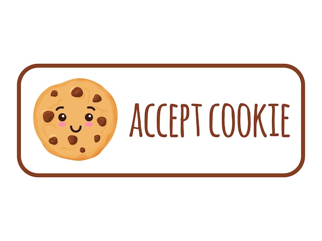 Accept Cookies text Protection of personal information cookie mascot character