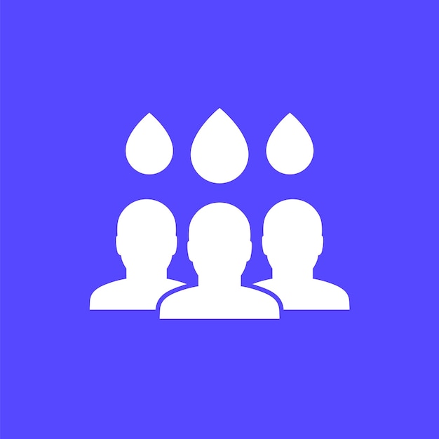 Access to clean water icon with people