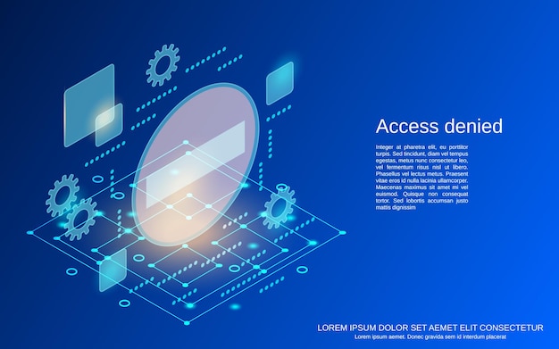 Access denied flat isometric vector concept illustration