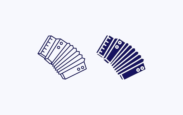 Accordion music instrument vector icon