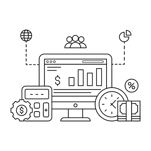 Account management illustration in trendy design