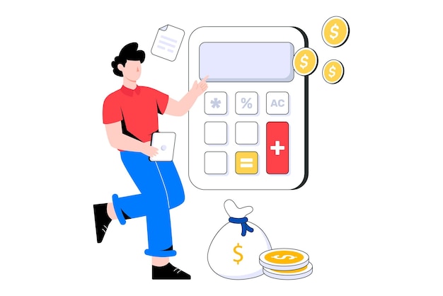 Accountant Flat Style Design Vector illustration. Stock illustration