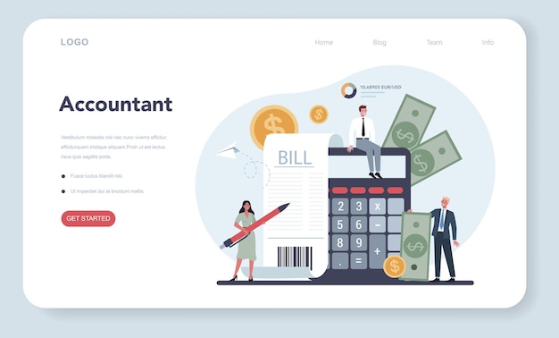 Accountant web banner or landing page