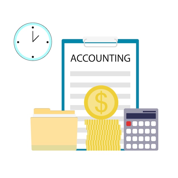 Accounting and bookkeeping concept calculation financial report