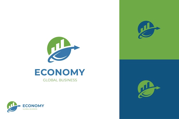 Vector accounting financial logo design grow business plan logo symbol global economy signs vector