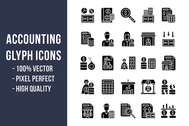 Accounting Glyph Icons