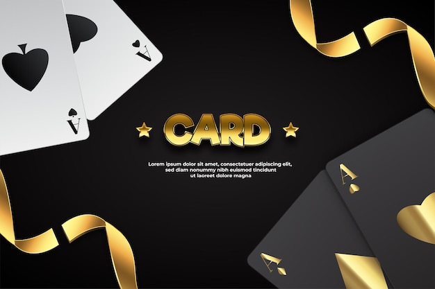 Ace cards and Ribbon casino background