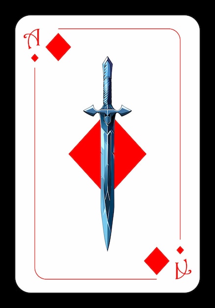 Ace of Diamonds Strict simple design of playing cards in cartoon style