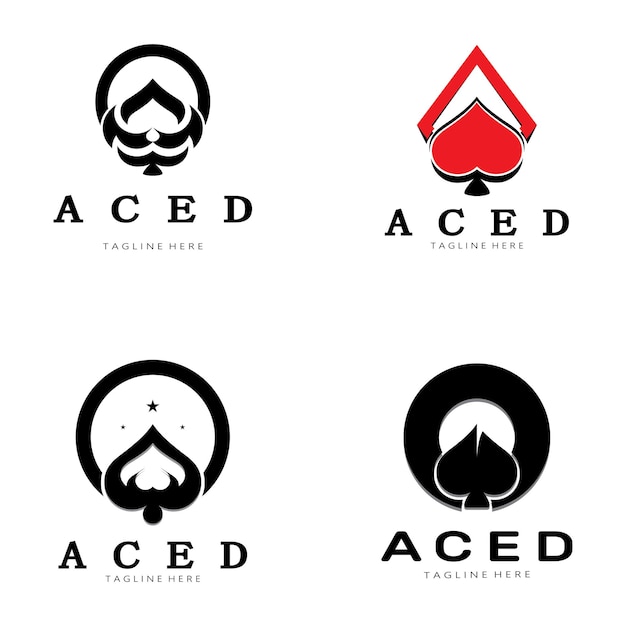 Vector ace logo design for casino poker app games vector