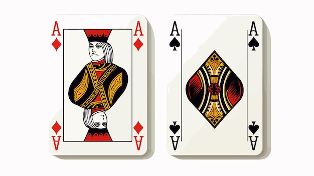 Ace Playing Card and Matching Card Back from Deck Professional Image for Projects