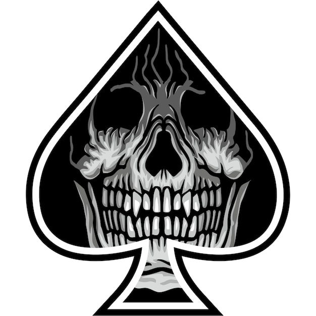 ace of spades with skull grunge vintage design t shirts