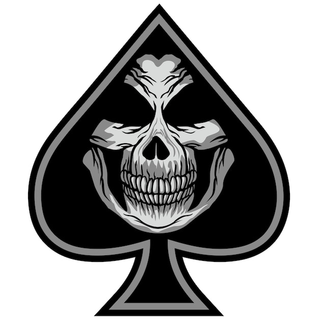 ace of spades with skull, grunge vintage design t shirts