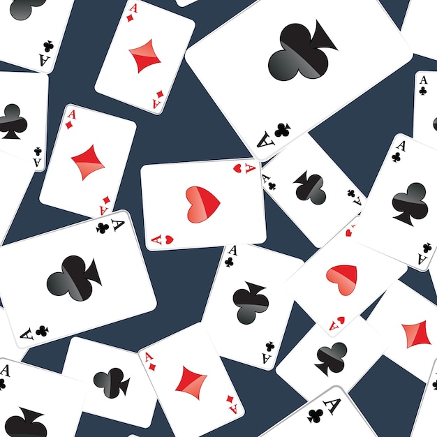 Vector aces playing cards seamless pattern