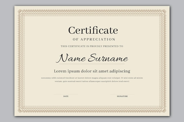 Achievement certificate template design vector file download