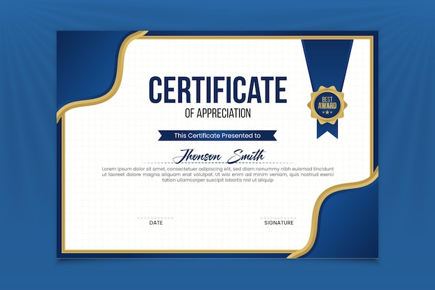 Achievement luxury certificate template