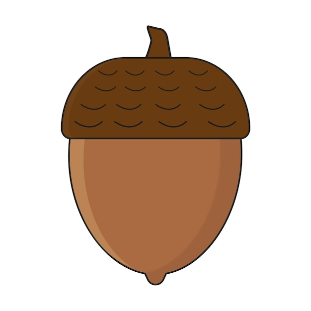 Acorn clipart in flat style Autumn or fall element