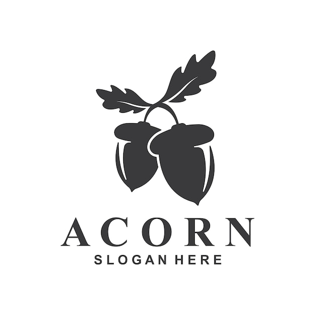 Vector acorn logo simple design template flat vector illustration