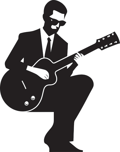 Acoustic Anthem Musician Icon Vector Rhythm Reverie Guitar Player Logo Graphic