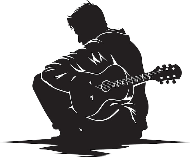 Acoustic Aria Guitarist Logo Design Rhythmic Reverberation Musician Iconic