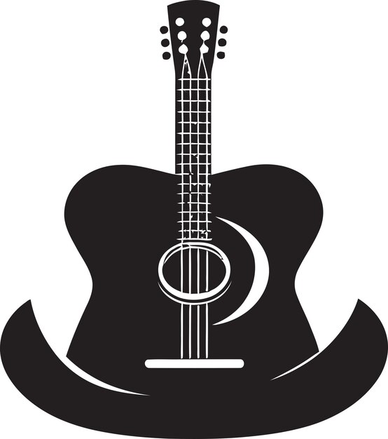 Acoustic Aura Vector Guitar Emblem Serenade Style Guitar Icon Design