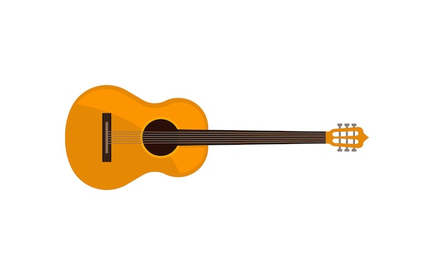 Acoustic guitar classical musical instrument vector Illustration on a white background