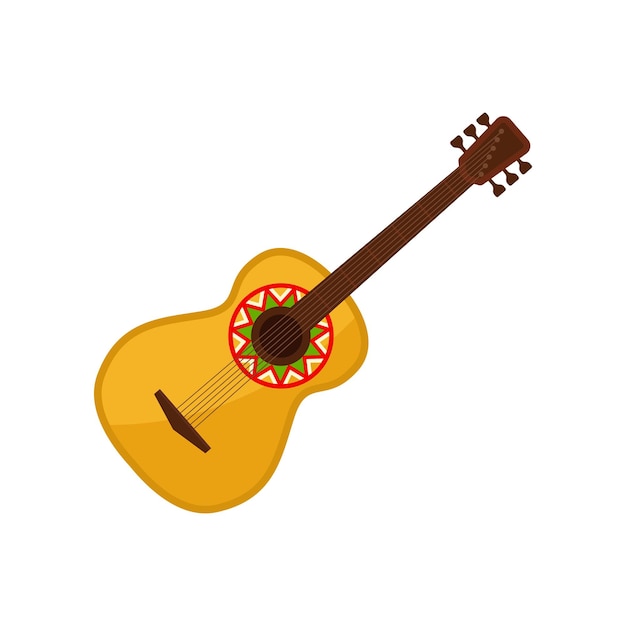 Acoustic guitar symbol of Mexico vector Illustration on a white background