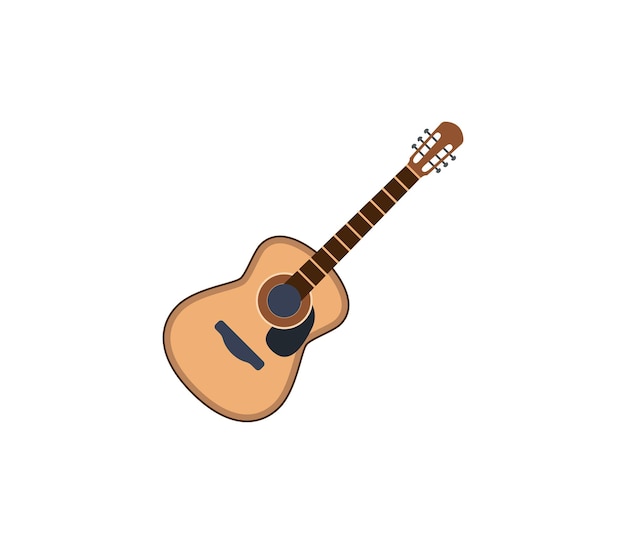 Acoustic guitar vector isolated icon. Guitar emoji illustration. Guitar vector isolated emoticon