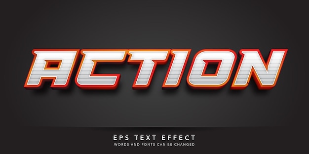 action 3d editable text effect