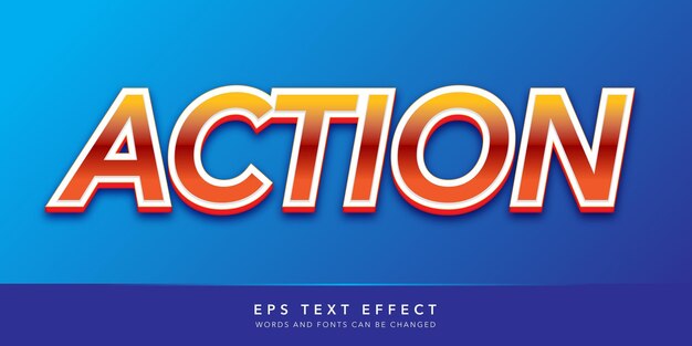 action 3d editable text effect