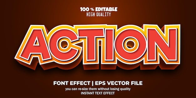 Action editable font text effect style